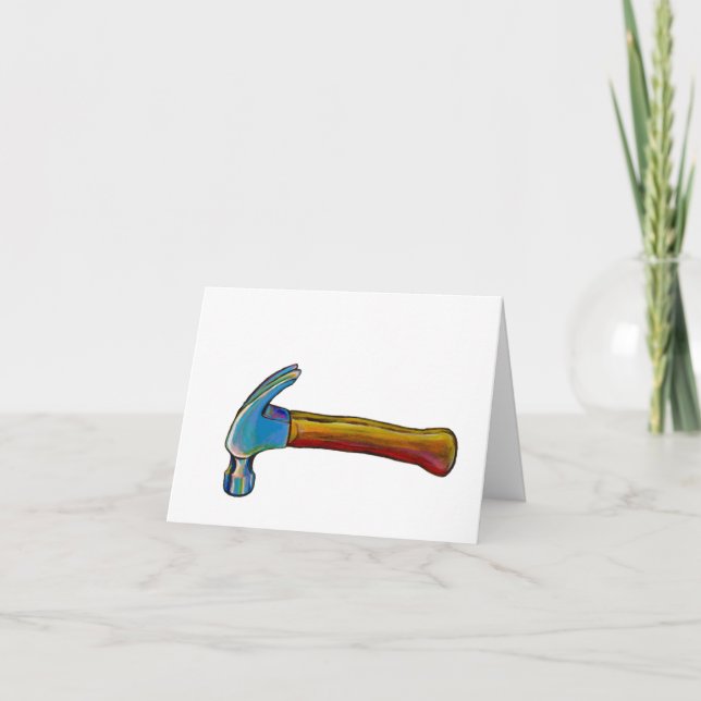 Handyman carpenter home repair hammer thank you card (Front)