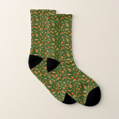 Handyman Carpenter Home Repairman Tool Pattern Socks