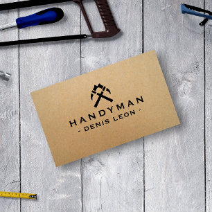 Handyman Carpenter Kraft Rustic Business Card