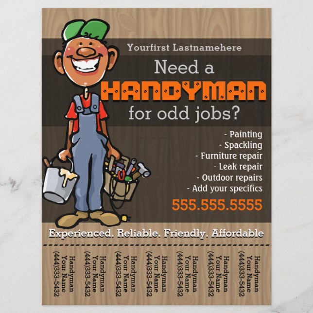 Handyman.Carpenter.Plumber Painter.Afro American Flyer (Front)