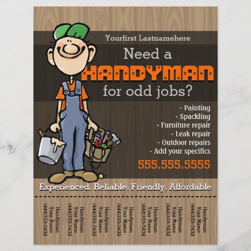 HandymanCarpenterPlumberPainterOdd jobs Flyer