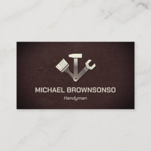 Handyman Carpenter Services Simple Vintage Business Card