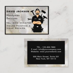 Handyman / Carpenter Tools Home Improvement marble Business Card