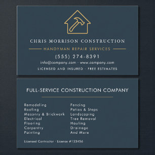 Handyman Construction Business Card