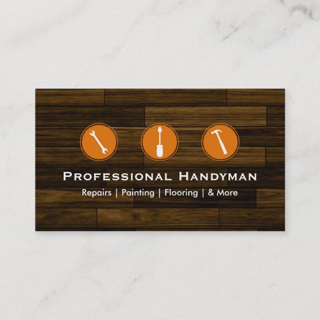 Handyman Construction Business Cards (Front)