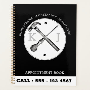 Handyman Construction Business Logo Black Custom Planner