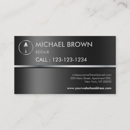 Handyman Construction Metal Repairman grey Business Card