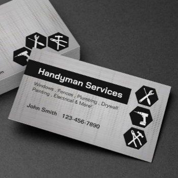Handyman Construction Remodeling Black Label Business Card by BlackEyesDrawing at Zazzle