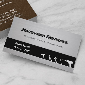 Handyman Construction Remodeling Business Cards by BlackEyesDrawing at Zazzle