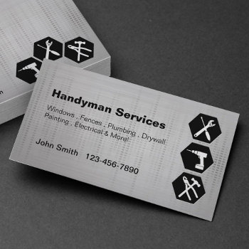 Handyman Construction Remodeling Business Cards by BlackEyesDrawing at Zazzle