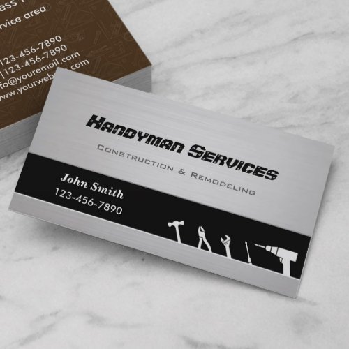 Handyman construction remodeling business cards