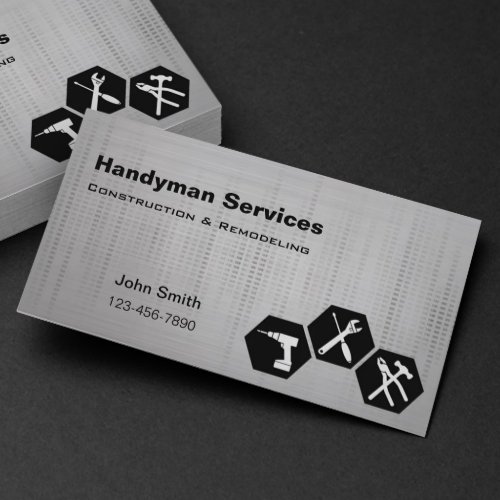 Handyman construction remodeling business cards