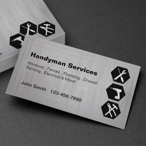Handyman construction remodeling business cards