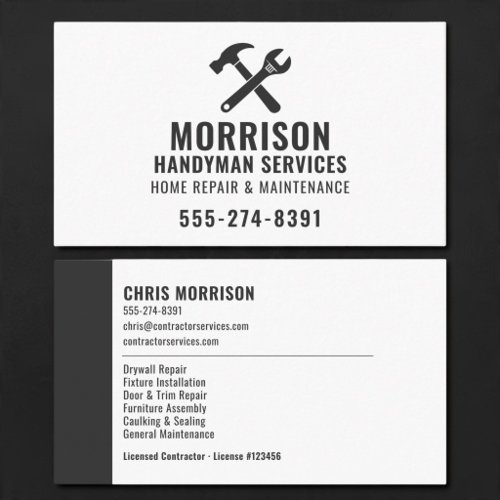 Handyman Construction Tools Professional Business Card
