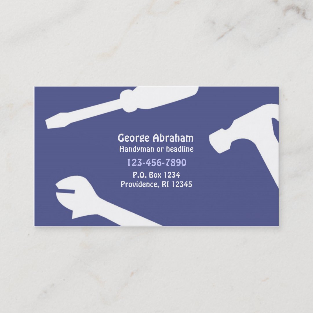 Handyman / Constructions Business Card Zazzle