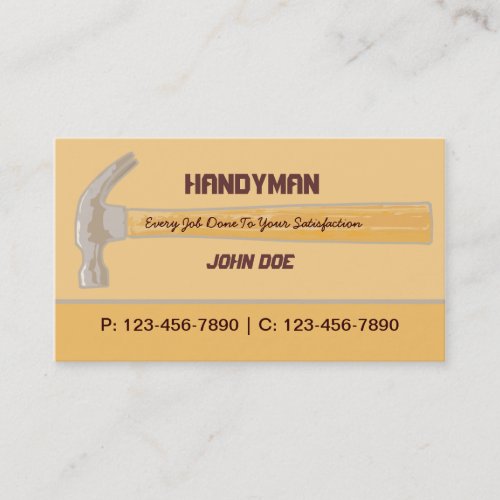 Handyman/ Contractor/ Carpenter Business Card