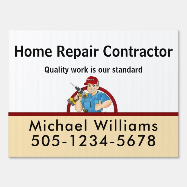 Handyman Contractor Home Repair Advertise Sign (Front)