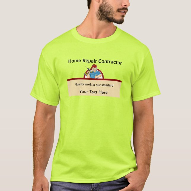 Handyman Contractor Home Repair Carpenter Neon T-Shirt (Front)