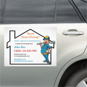 Handyman Contractor Home Repair Truck Door  Car Magnet