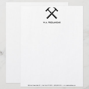 Handyman Contractor Rustic Wood Hammer Logo  Letterhead