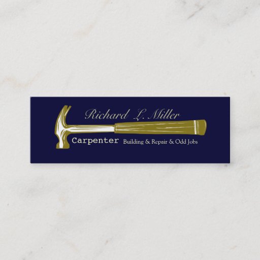 Customizable Craftsman  Hammer Construction Woodwork Business Card Template