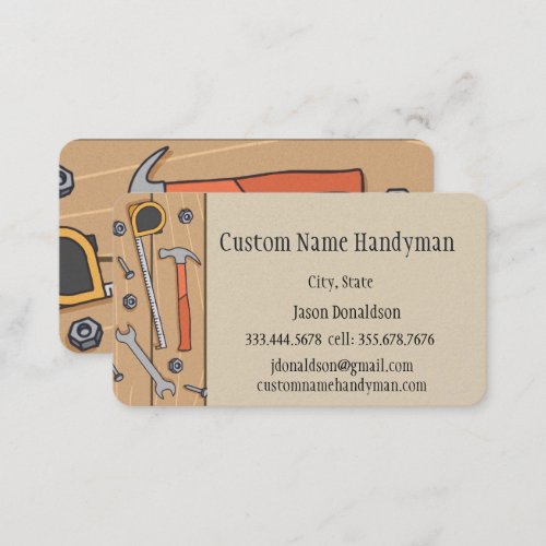 Handyman Custom Business Cards