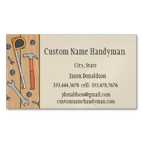 Handyman Custom Carpenter  Business Card Magnet