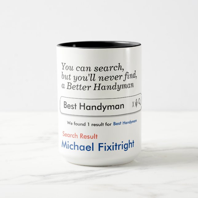 Handyman Custom Personalized Mug (Center)