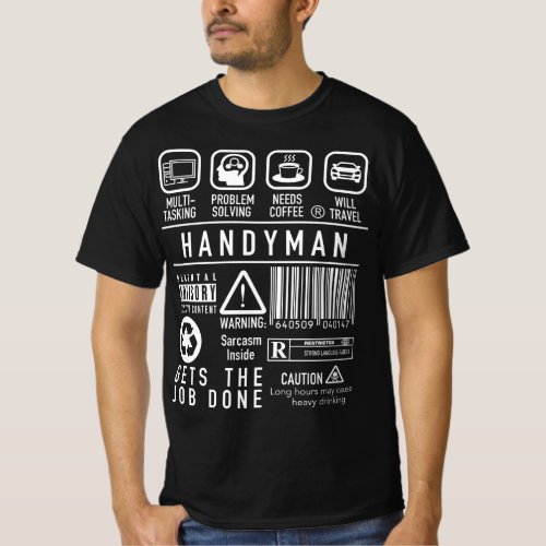 Handyman DIY Plumber Electrician Painter Decorator T_Shirt