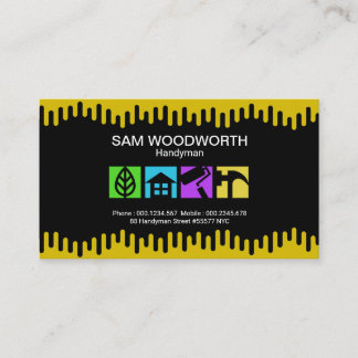 Handyman Dripping Paint Special Service Placard Business Card