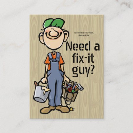 Handyman Fix-it Carpenter Painter Job Search Earn Business Card