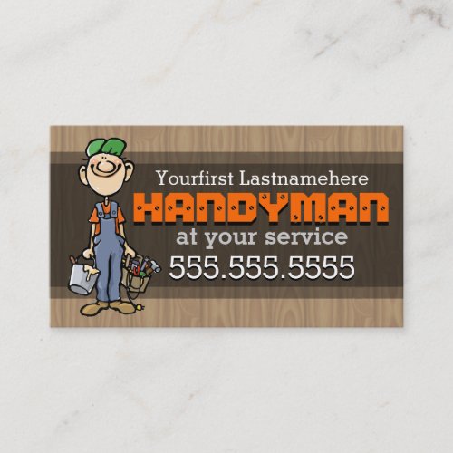 HandymanFix_It ManHome repairCustom textcolor Business Card