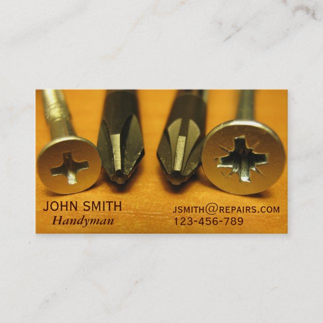 Handyman freelance home reapirs business card (Front)