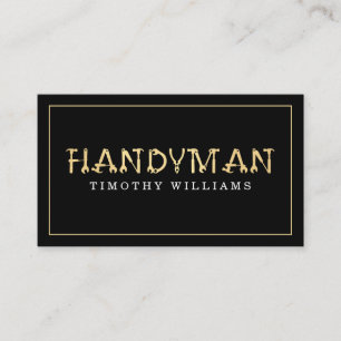 Handyman Gold & Black Modern Business Card