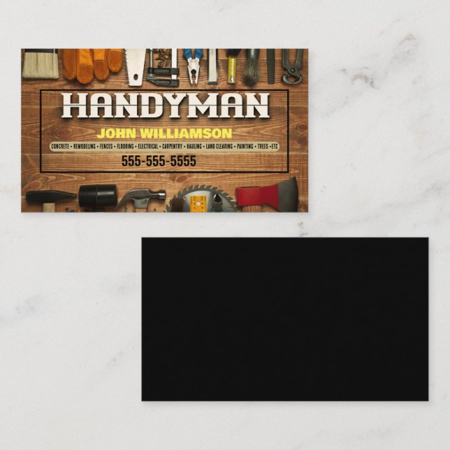Handyman Hammer and nails Business Card (Front/Back)