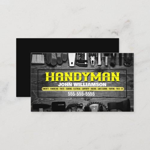 Handyman Hammer and nails Business Card