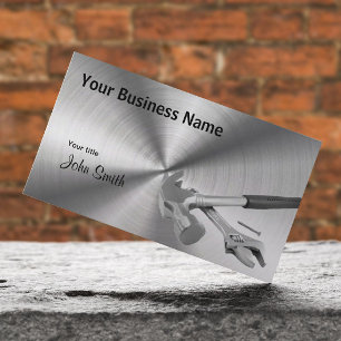 Handyman Hammer and Tools Professional Metal Business Card