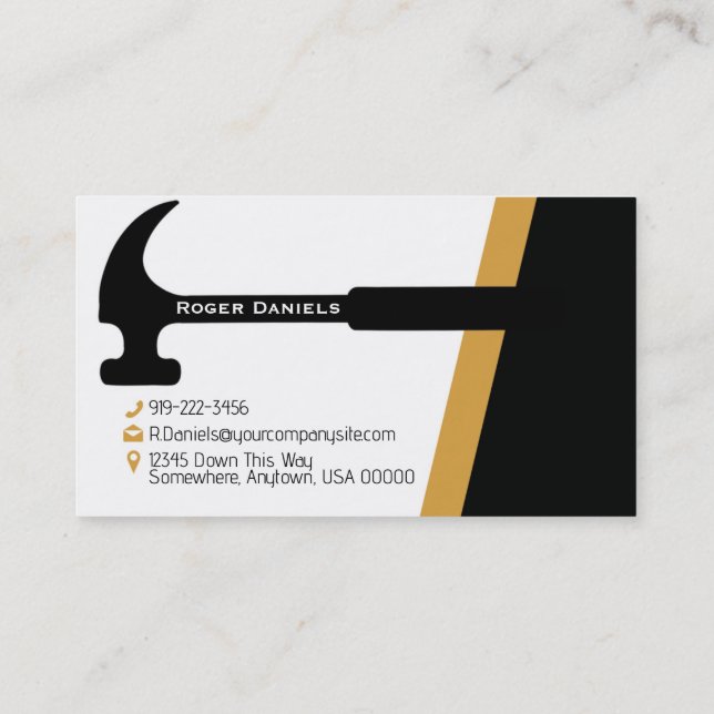 Handyman Hammer Business Card (Back)