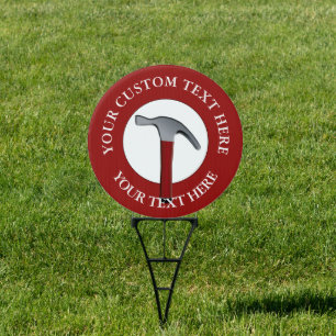 Handyman Hammer Icon Yard Sign