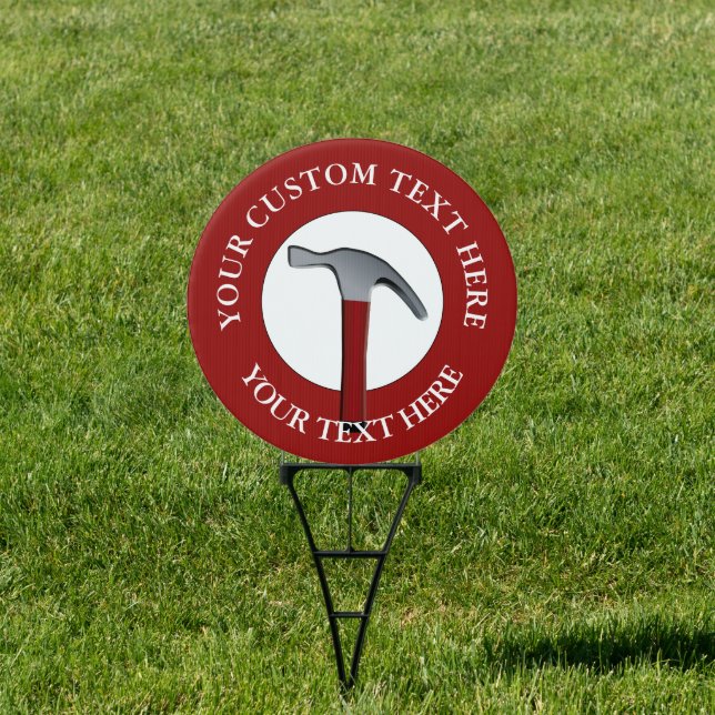 Handyman Hammer Icon Yard Sign (Insitu)