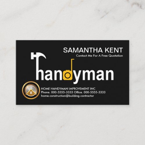 Handyman Hammer  Measuring Tape Signage Business Card
