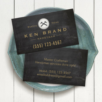 Handyman Hammer Saw Construction  Business Card by sm_business_cards at Zazzle