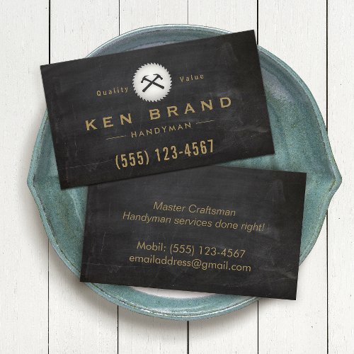 Handyman Hammer Saw Construction  Business Card