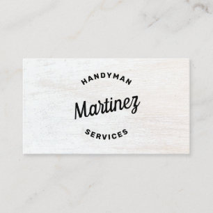 Handyman Home Improvement Wood Business Card