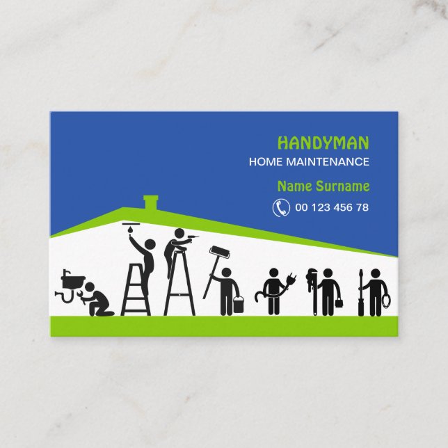Handyman home maintenance Business Card (Front)