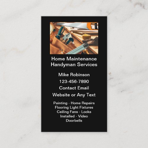 Handyman Home Maintenance Business Cards