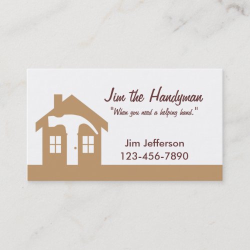 Handyman/Home Repair/ Brown Business Card