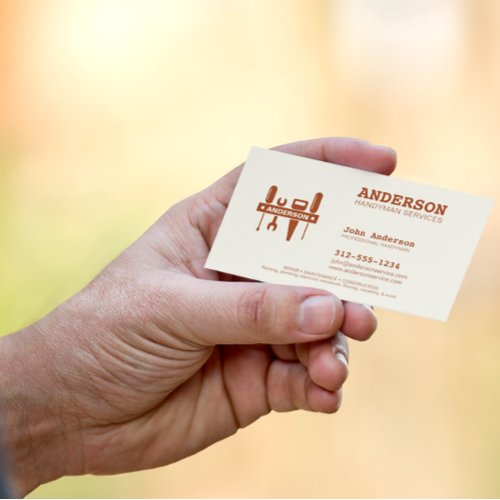 Handyman Home Repair Business Custom Terracotta Business Card