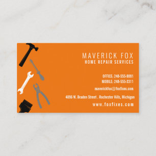 Handyman Home Repair Clean Modern Simple Tools Bu Business Card