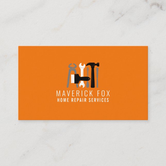 Handyman Home Repair Clean Modern Simple Tools  Business Card (Front)
